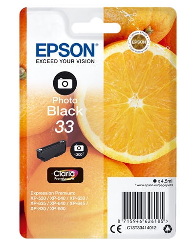 Tinteiro EPSON 33 Preto Foto - Expression Home XP-530/630/635/830/900/7100