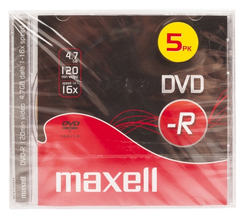 MAXELL - DVD-R 16X 4,7GB P.5 J.CASE-275517.40.CN