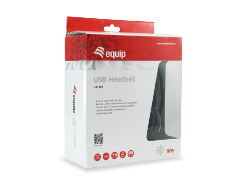 USB Headset - comfortable stereo headset to use for listening to music, playing games, chatting and video conferencing. This headset comes with a flexible microphone and a 2 meter cable. 