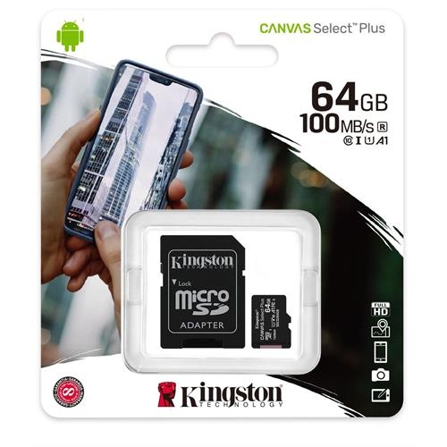 Micro SDXC 64GB Canvas Select Plus 100R A1 C10 Card + ADP