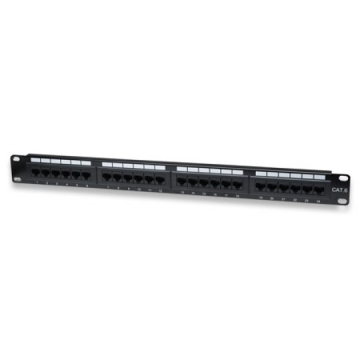 WP RACK PATCH PANEL 1U CAT6 UTP 24PORTS RJ45 C/ CABLE MAN