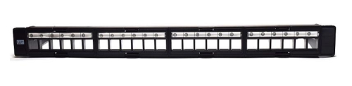 Professional Modular Blank Patch Panel With Cable Management 24 Ports, UTP, Black