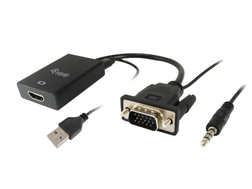 VGA to HDMI Adapter with Audio, Black