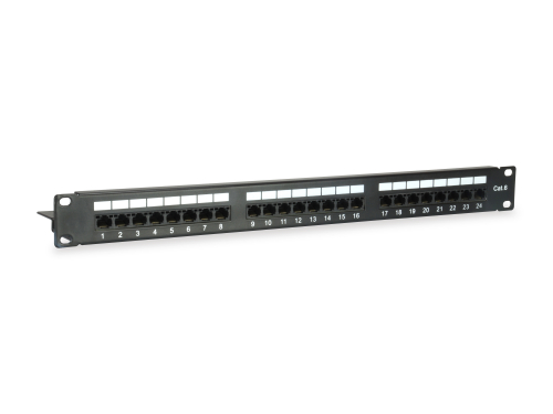 Patch Panel EQUIP Cat.6 24-Port 19 Inch 1U, Preto - 135425