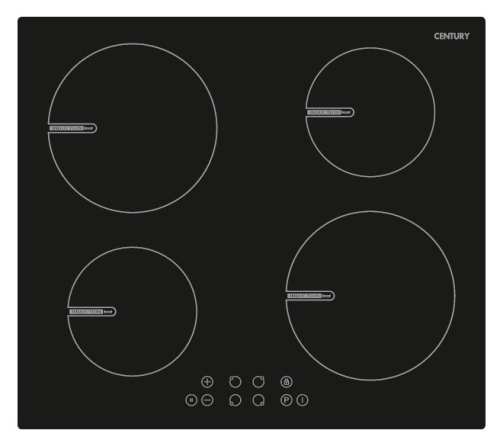 Placa Inducao CENTURY 3PVI66000 Encastre 4 Zonas 59Cm