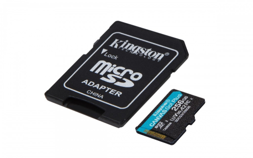 KINGSTON 256GB MICROSDXC CANVAS GO PLUS 170R A2 U3 V30 CARD + ADP - SDCG3/256GB