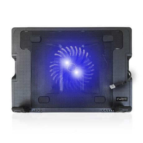Base Portátil EWENT EW1258 + 1 grande fan silenciosa até 17" + 2 portas Usb EW1258