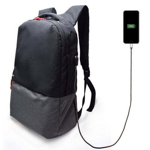 Mochila Portátil 17.3" preto, com porta UBS para carregar