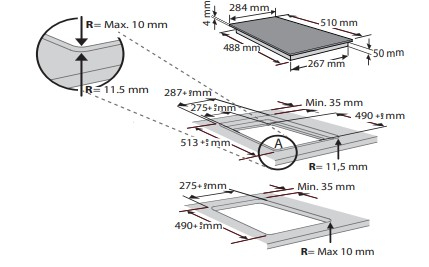 Placa Inducao WHIRLPOOL WSQ0530NE Encastre 3700W 2 Zonas 29Cm