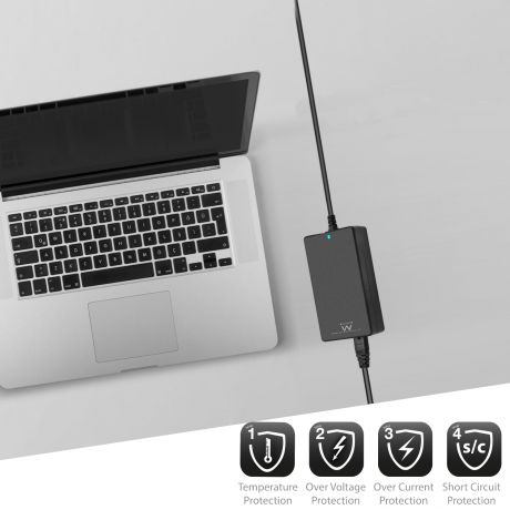 Carregador Universal EWENT EW3966 Automático 90Watt, 11 tips, w free tip service