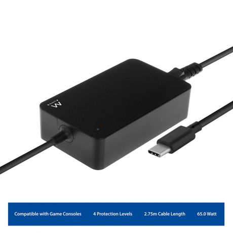 Carregador Portátil EWENT EW3980 USB Type-C com Power Delivery 65W