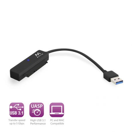 Cabo EWENT EW7017 USB 3.1 para adaptador de disco rígido de 2,5 inch SSD / HDD SATA