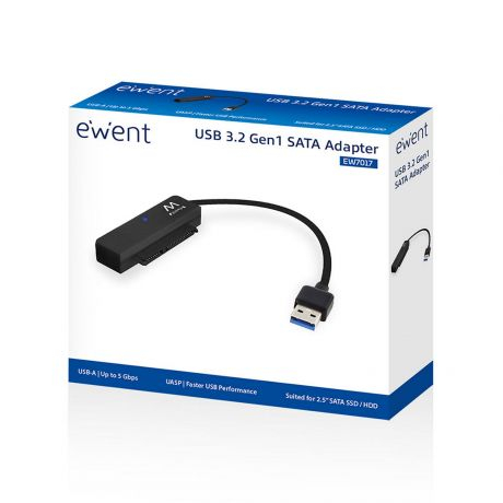 Cabo EWENT EW7017 USB 3.1 para adaptador de disco rígido de 2,5 inch SSD / HDD SATA