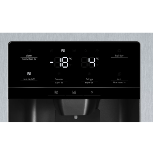 Side By Side Bosch 2 Portas Cor Inox No Frost Serie6 KAD93AIEP 600  L 178,8x90,8 x70,7  Classe E 