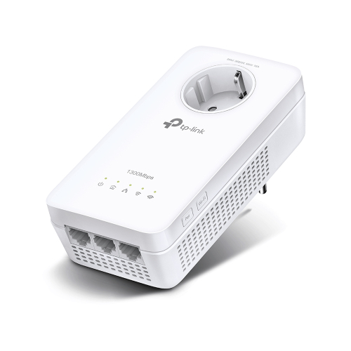 AV1300 Gigabit Passthrough Powerline ac Wi-Fi Extender, SPEED: 300 Mbps at 2.4 GHz + 867 Mbps at 5 GHz, 1300 Mbps Powerline, SPEC: Qualcomm CPU, HomePlug AV2, 3× Gigabit Ports