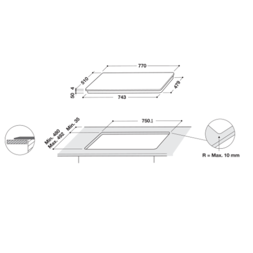 Placa Inducao Encastre HOTPOINT/ARISTON HS3377CBF 80Cm