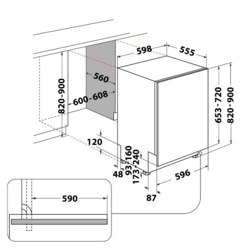 Maquina Lavar Loiça Encastre H.ARISTON HIC 3C26 CW 14 Conjuntos 60Cm Classe E