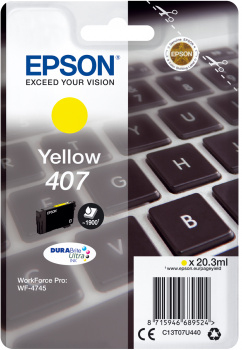 Tinteiro EPSON T07U Amarelo L - WorkForce WF-4745