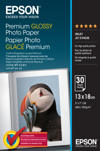 Premium Glossy Photo Paper (13 x 18 cm, 30 Folhas)