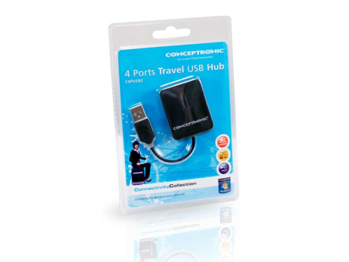 Hub Conceptronic Travel 4-Portas USB 2.0 black - C4PUSB2