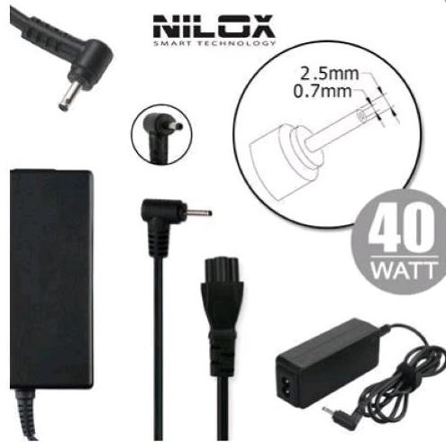 Carregador Nilox para Portáteis Asus 19v 2.1a 2.5x0.7mm - NLX40W-AS06