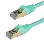 CABLE 0 5M STP CAT6A AQUA