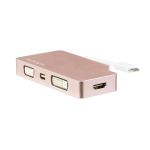 ADAPTADOR USB-C A HDMI DVI VGA ROSA