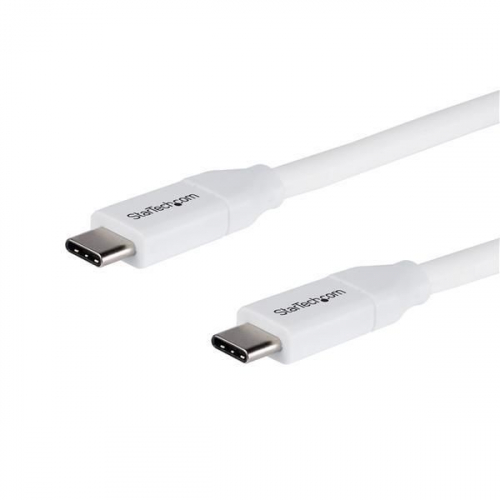 CABLE 2M USB-C PD DE 5A BLANCO
