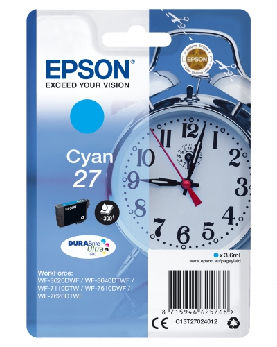 Epson Alarm clock C13T27024022 tinteiro 1 unidade(s) Original Ciano