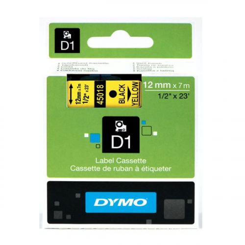 D1 - CINTAS DYMO 12MMX7M NEG/AMAR
