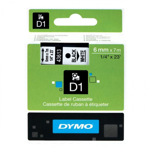 D1 - CINTAS DYMO 6MMX7M NEG/BLAN