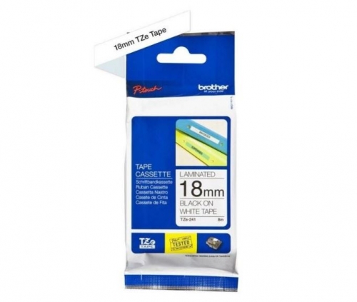 Fita Brother TZE-241 Branco / Preto (em bolsa plasticasem blister)