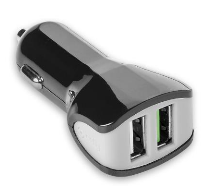 CELLY - Carregador de Carro de 17W com 2 Portas USB-A - CC2USBTURBOBK
