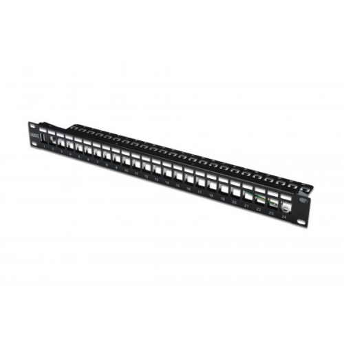 DIGITUS PATCH PANEL MODULAR 19" 24P 1U KEYSTONE VAZIO PRETO
