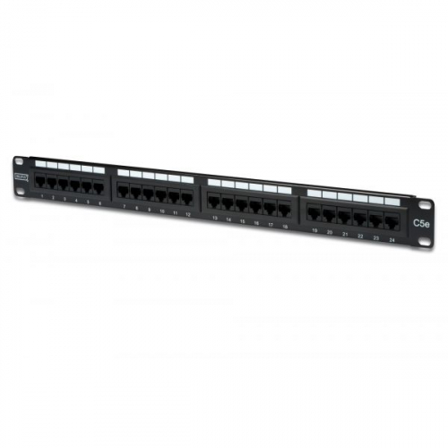 DIGITUS PATCH PANEL 19" 24P CAT5E 1U PRETO