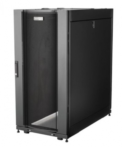 Armário Rack StarTech.com RK2537BKM - 25U 19" de Servidores, Profundidade de Montagem até 35", Portas em Malha, Rodas e Gestão de Cabos – Preto