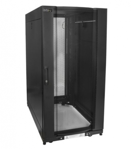 Armário Rack StarTech.com RK2537BKM - 25U 19" de Servidores, Profundidade de Montagem até 35", Portas em Malha, Rodas e Gestão de Cabos – Preto