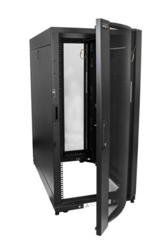 Armário Rack StarTech.com RK2537BKM - 25U 19" de Servidores, Profundidade de Montagem até 35", Portas em Malha, Rodas e Gestão de Cabos – Preto
