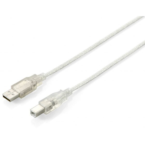 EQUIP CABO IMPRESSORA USB 2.0 A/B M/M TRANSPARENT 3MT