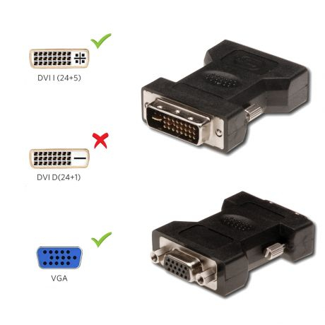 ADAPTADOR EWENT EC1250 DVI-I TO VGA 24+5PIN TO VGA 15PIN HD