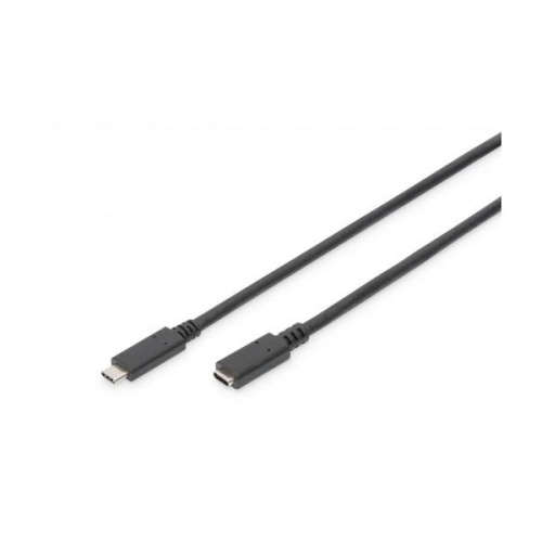 DIGITUS USB TYPE-C CABO EXTENSAO TYPE C M/F 1.5M 3A 480MB VERSION 2.0 PRETO