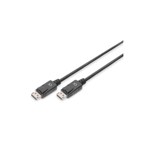 DIGITUS CABO DP M/M 2.0M W/INTERLOCK DP 1.2 ULTRA HD 4K PRETO