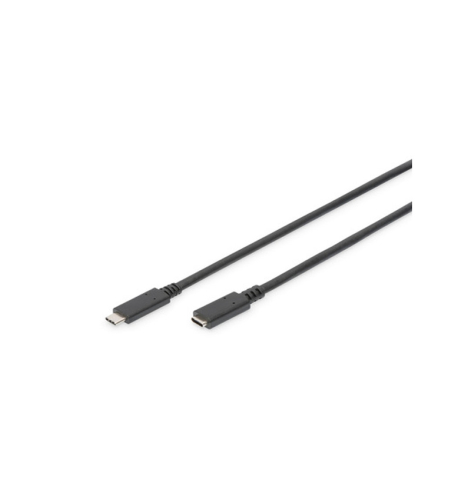 DIGITUS USB TYPE-C CABO EXTENSAO TYPE C M/F 2.0M 3A 480MB VERSION 2.0 PRETO