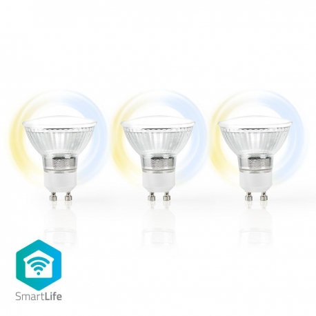NEDIS WIFI SMART LED BULBS WARM TO COOL WHITE GU10 - 3 PACK