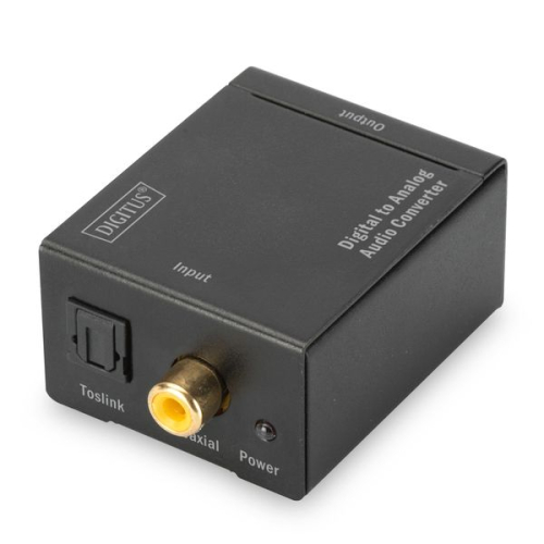 Digitus Conversor Digital para Analógico Conector RCA Coaxial/Toslink com Adaptador de Corrente - DS-40133