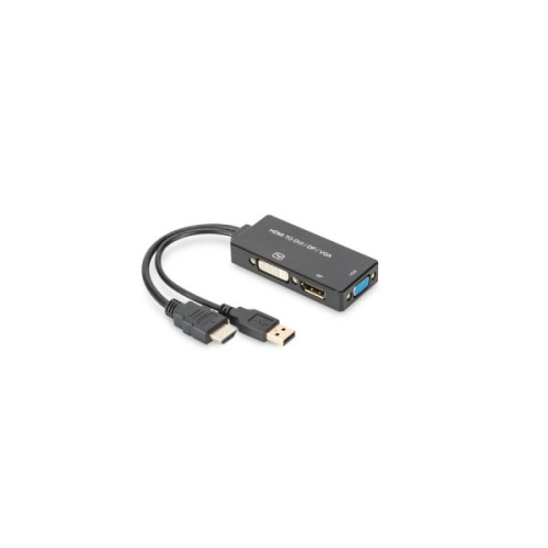 Digitus Conversor HDMI CABLE - DP+DVI+VGA M-F/F/F, 0.2MT