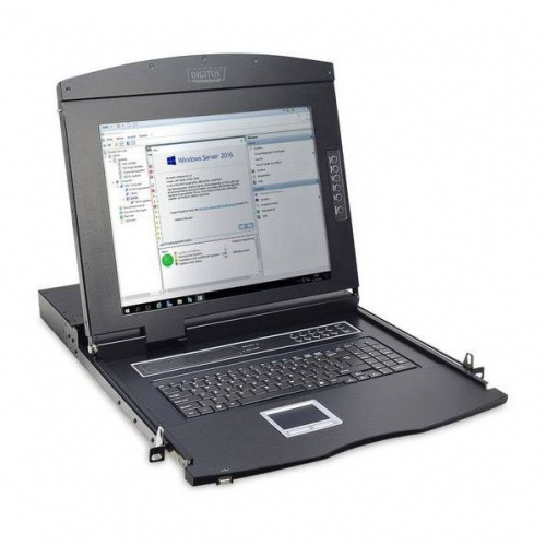 DIGITUS17"TFTCONSOLA16PORTKVMUSKEYBOARDPRETO