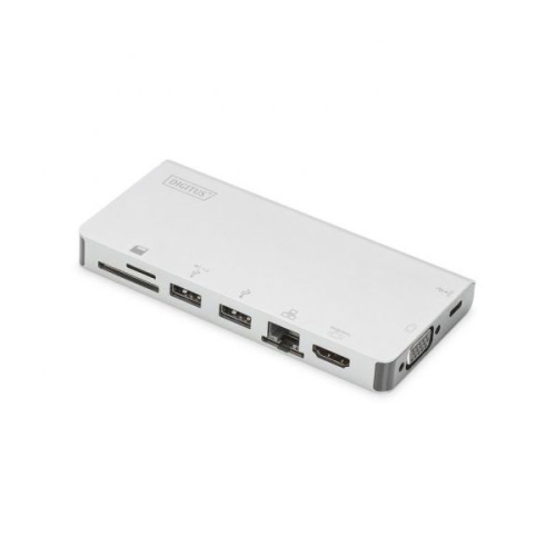 DIGITUSUSB-CTRAVELDOCK8PORT2XVIDEO2XUSB-C2XUSB3.0RJ452XCARDREADER