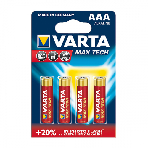 VARTA PILHAS ALCALINAS MAX TECH 4702 LR03/AAA BLISTER 4 UND