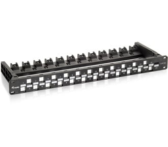 EQUIP PATCH PANEL 19" MODULAR 24P CAT6A 1U UTP VAZIO PRETO